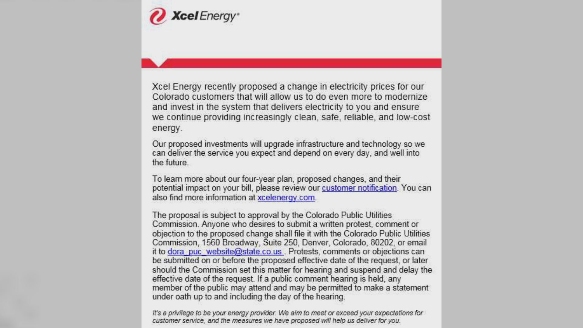 Verify How Xcel's proposed rate increase could affect you